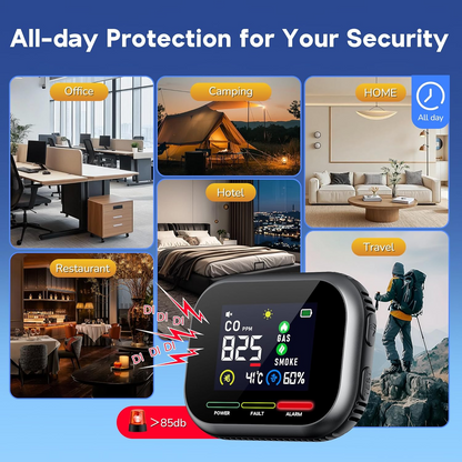 6 in 1 Carbon Monoxide & Gas Detectors